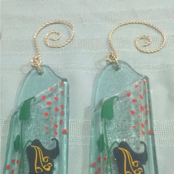 Hanging Flower Bud Vases 2 Hand-Blown & painted Gorgeous bud vases A unique Gift - Picture 3 of 9